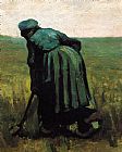 Peasant Woman Digging by Vincent van Gogh